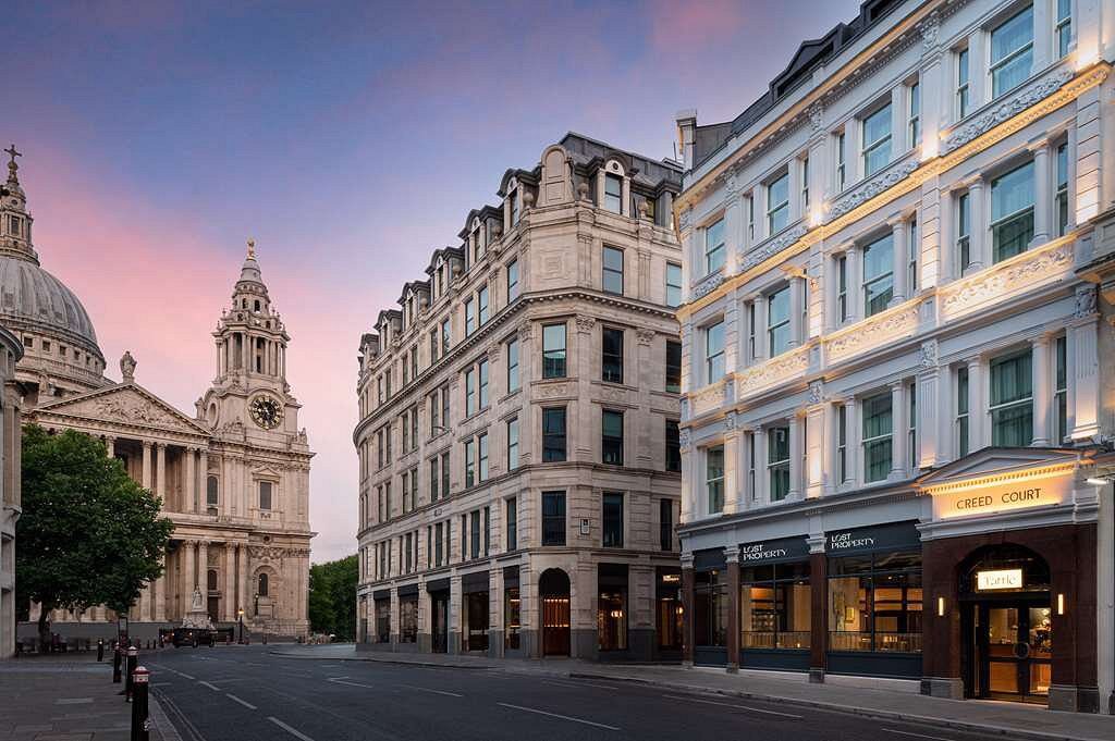 Historic city architecture at dusk