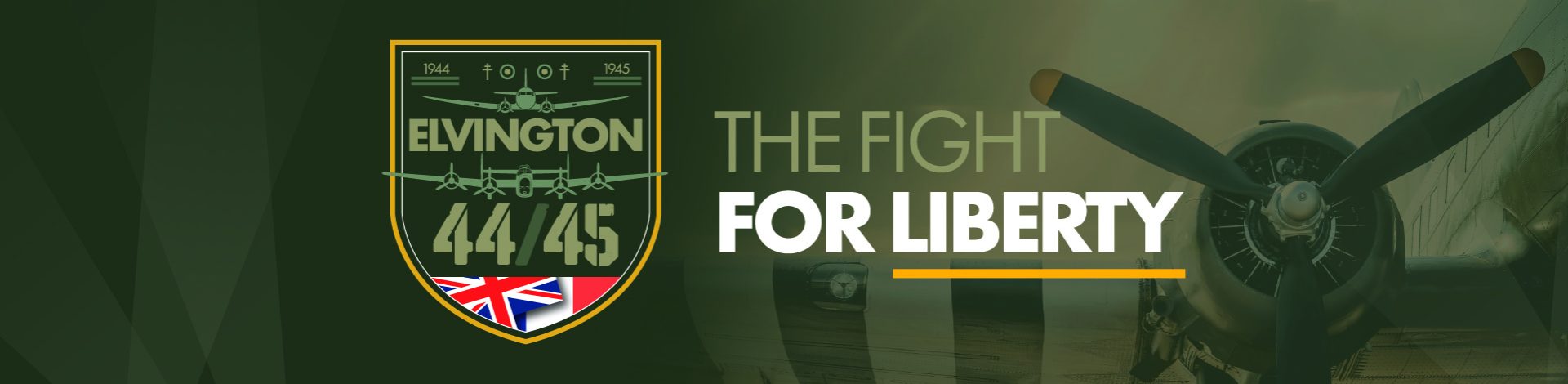 WWII aircraft with Elvington 44/45 logo