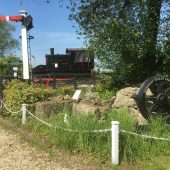 Heritage railway scene with semaphore signal