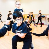 Children's dance class in motion