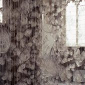 Intricate yarn sculptures in light-filled room