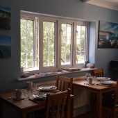 Cozy dining room with window view