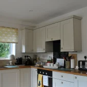 Modern kitchen with cozy decor