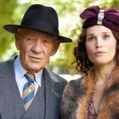 Vintage couple outdoors in elegant attire