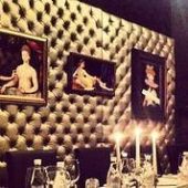 Luxurious dining room with art and candles